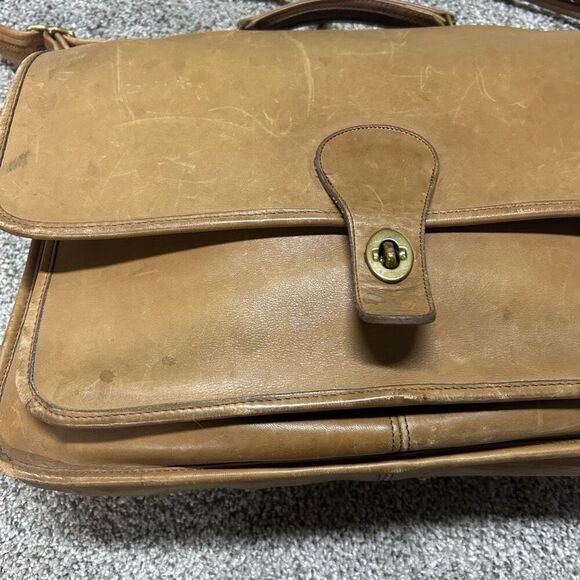 Vintage Coach Metropolitan 80s/90s All Leather Messenger Laptop Briefcase Bag - Picture 6 of 12